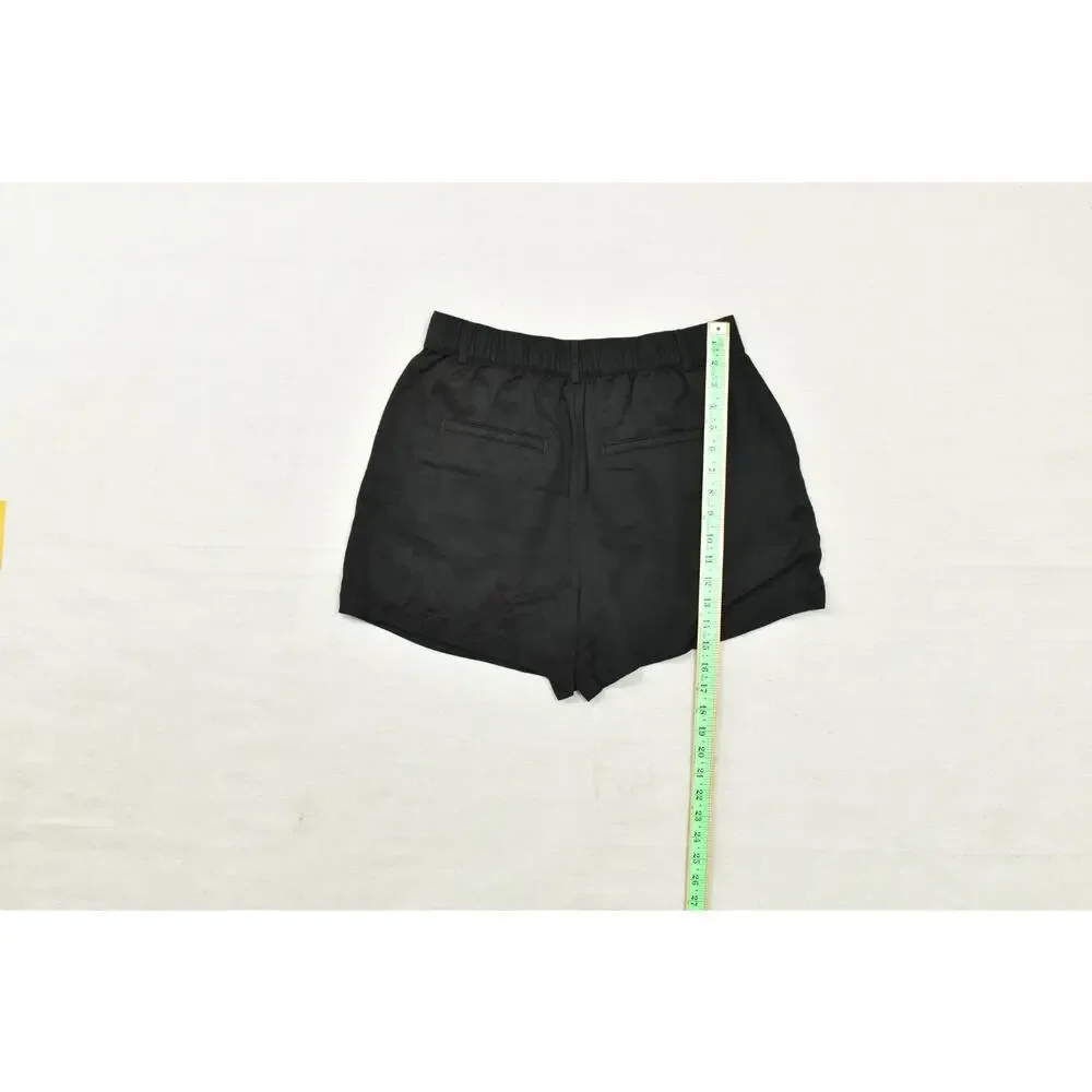 LOFT Women's Size 6 Black 100% Lyocell Pleated High Waist Relaxed Utility Short - Picture 4 of 8